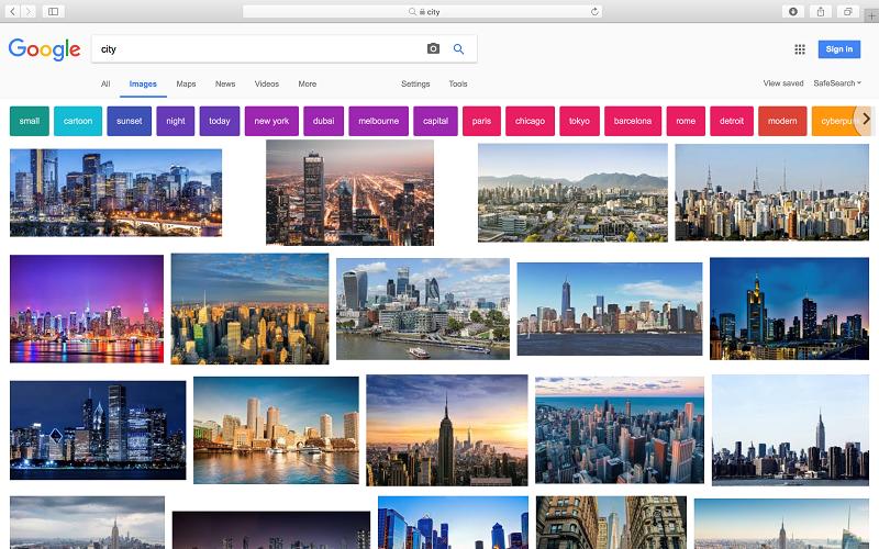 City Google search result